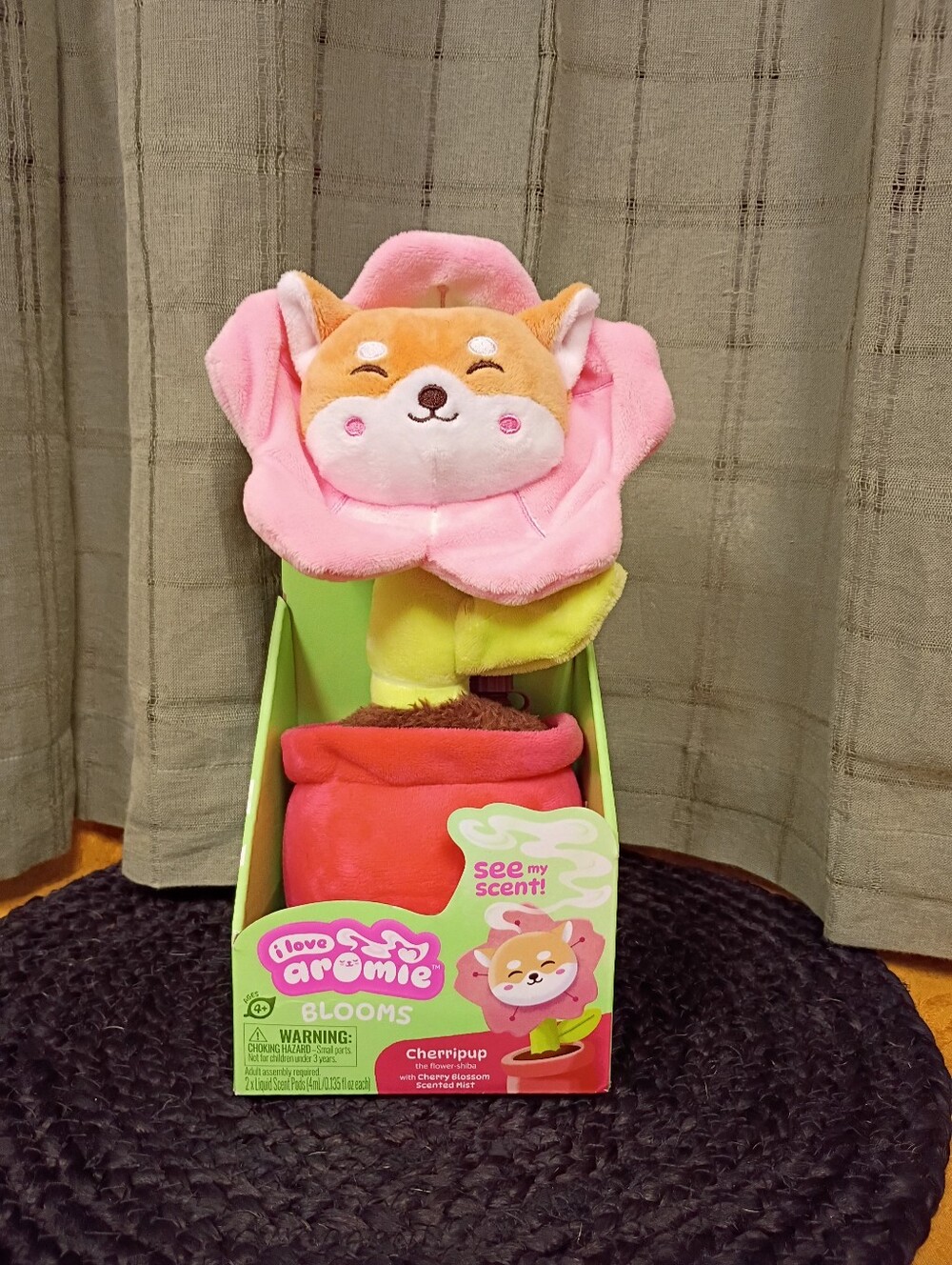 NEW I Love Aromie Blooms Cherripup The Flower -Shiba Scented Plush Size 8"